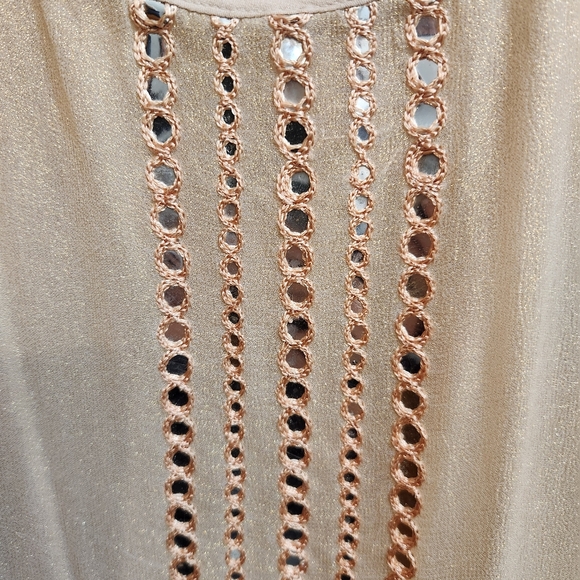 Anthropologie Rehane Mirror Trim Tunic Dress, Size Petite Large - Picture 4 of 9